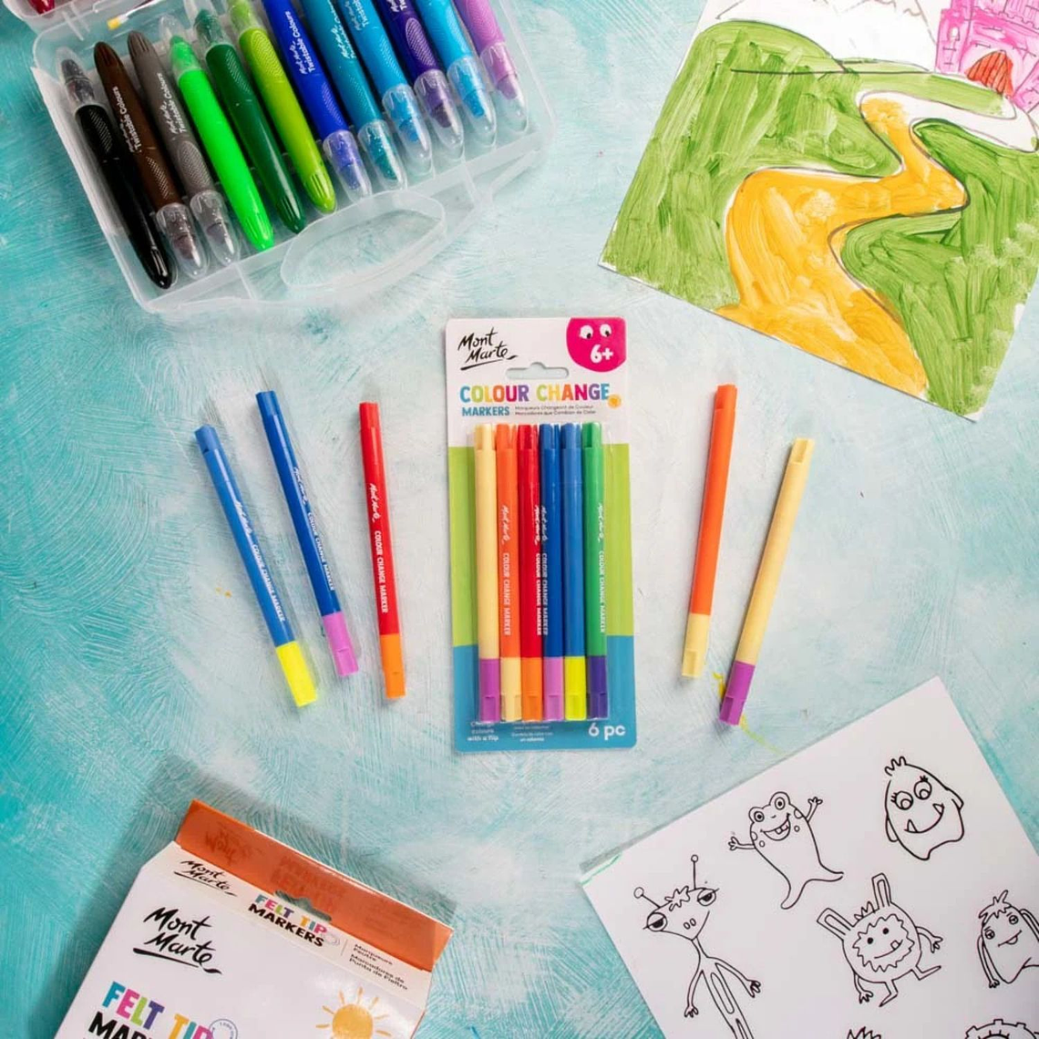 Pack 6 Marcadores Mágicos Cambian De Color Mont Marte 6