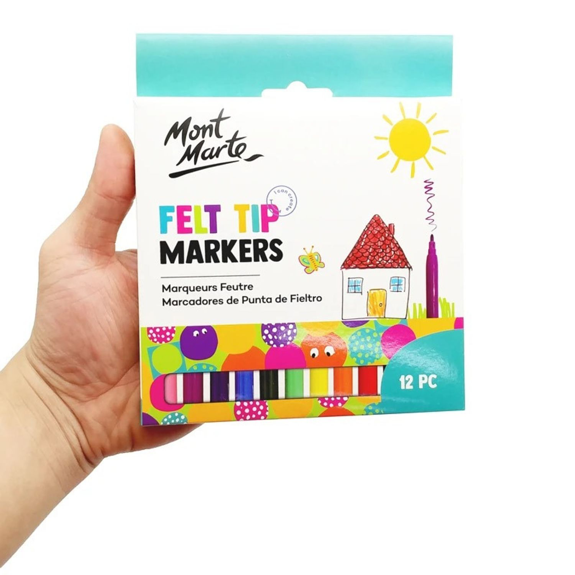 Set 12 Plumones Color Para Pintar De Fieltro Mont Marte 5