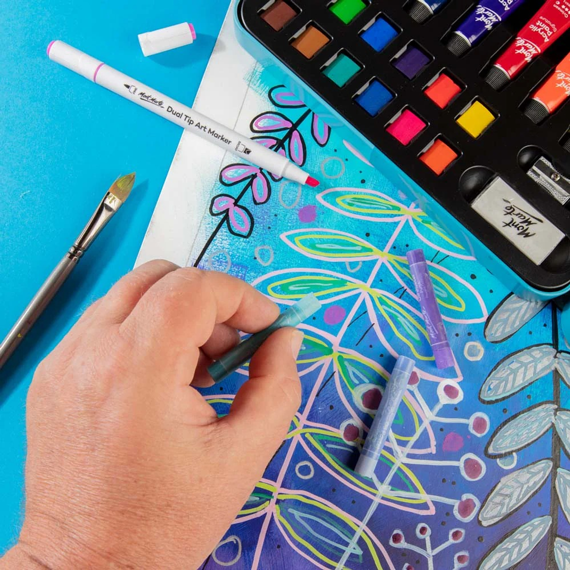 Set Arte 60 Piezas Lápices, Acuarelas, Pasteles Mont Marte 5