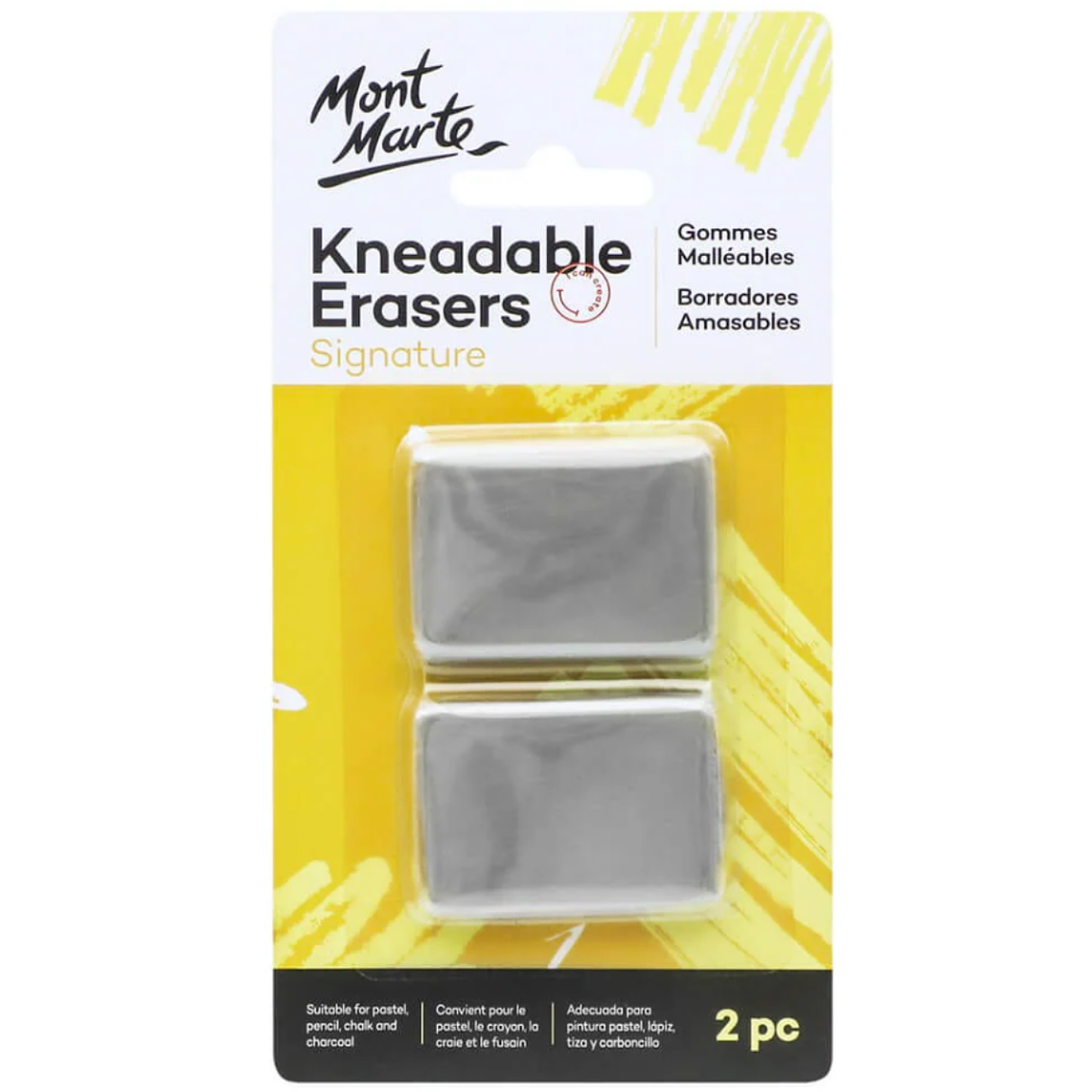 Set 2 Gomas De Borrar Moldeable O Amasable Mont Marte 1