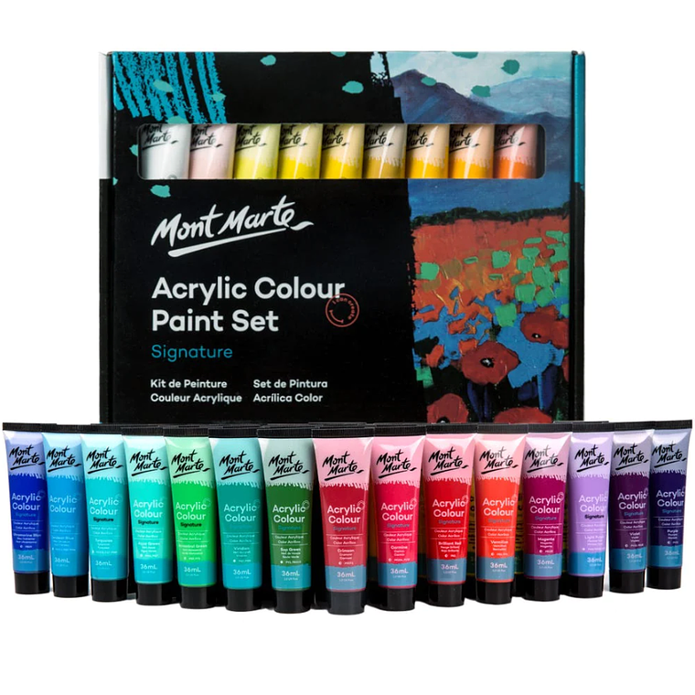 Estuche 36 Pinturas Acrílicas Mont Marte X 36ml 1
