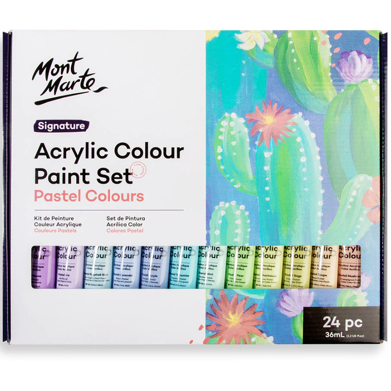 Estuche 24 Pinturas Acrílicas Mont Marte 2