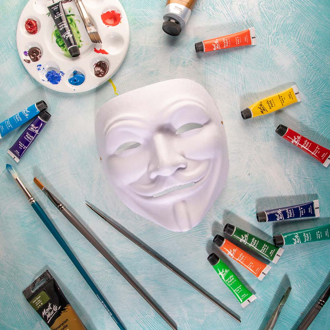 Set 4 Máscaras De Mimo Para Pintar En Papel Maché Mont Marte 4