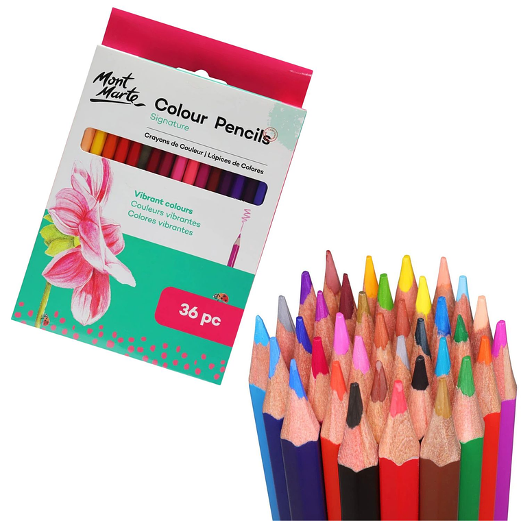 Lápices De Colores 36 Pcs Pigmento Vibrante Mont Marte 1