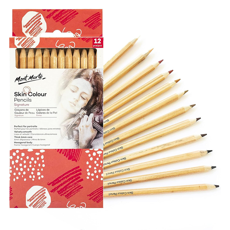 Set 12 Lápices De Dibujo Color Piel Profesional Mont Marte 1