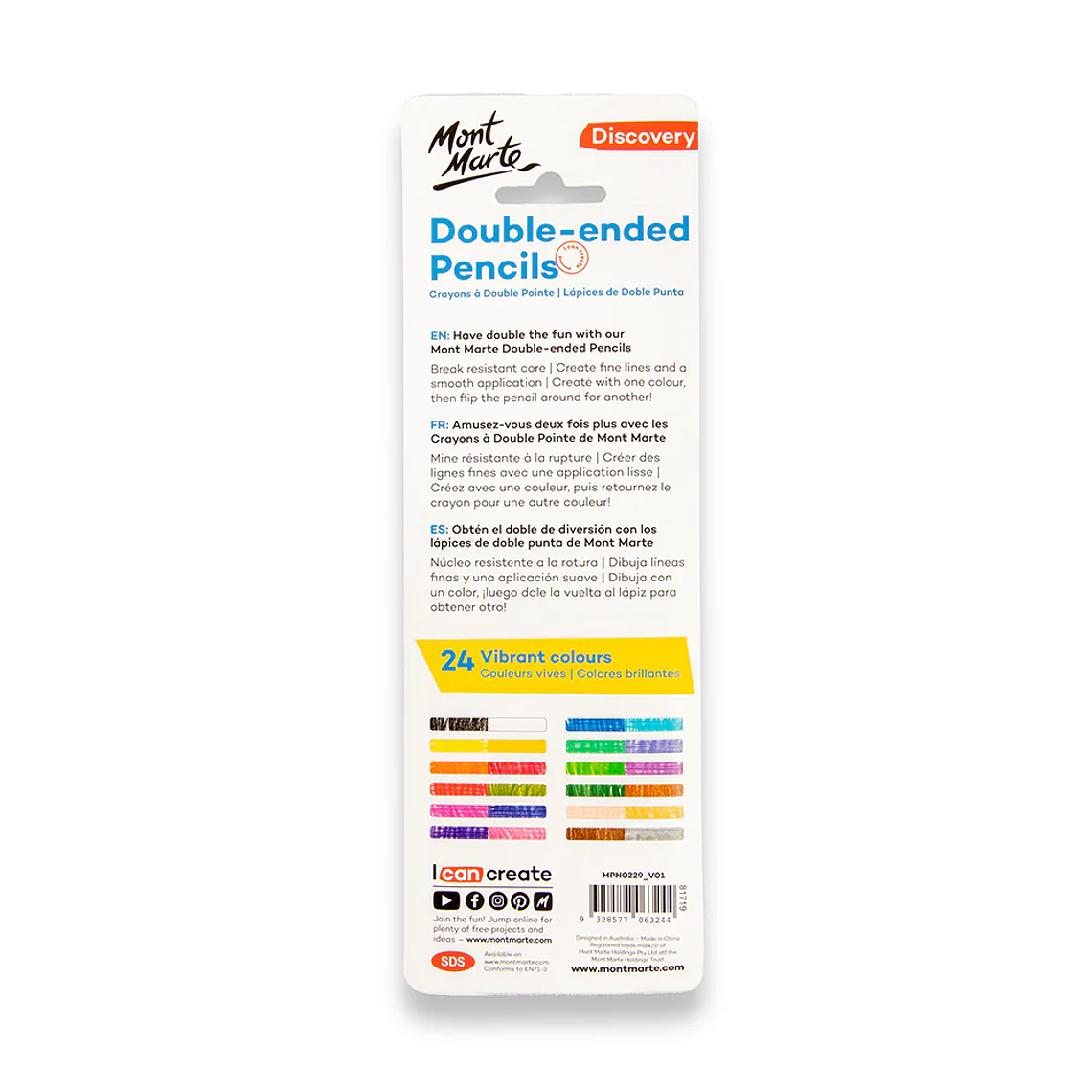 12 Lapices De Colores Doble Punta 24 Colores Mont Marte 4