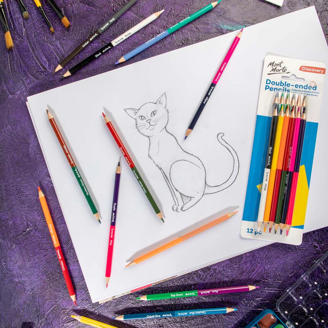 12 Lapices De Colores Doble Punta 24 Colores Mont Marte 6