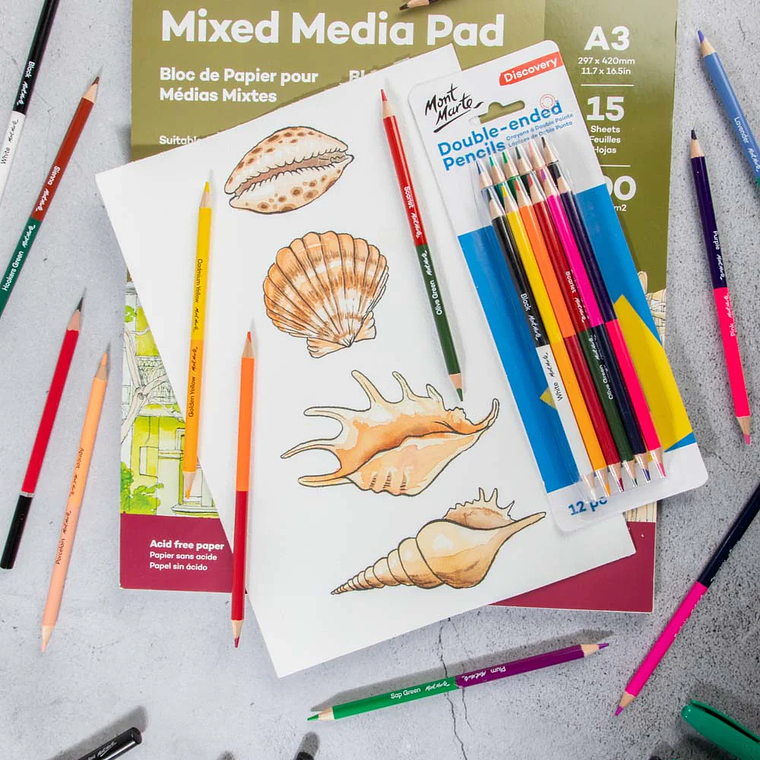 12 Lapices De Colores Doble Punta 24 Colores Mont Marte 7