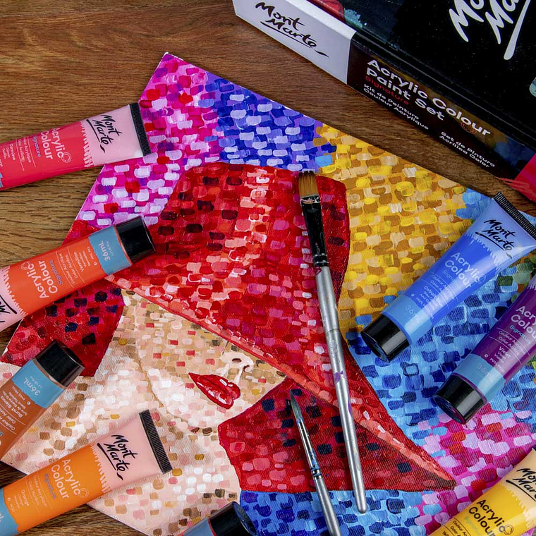 Estuche 48 Pinturas Acrílicas Mont Marte X 36 Ml 5