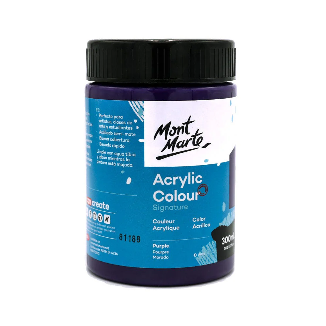 Pintura Acrílica Mont Marte 300 Ml - Varios Colores 1