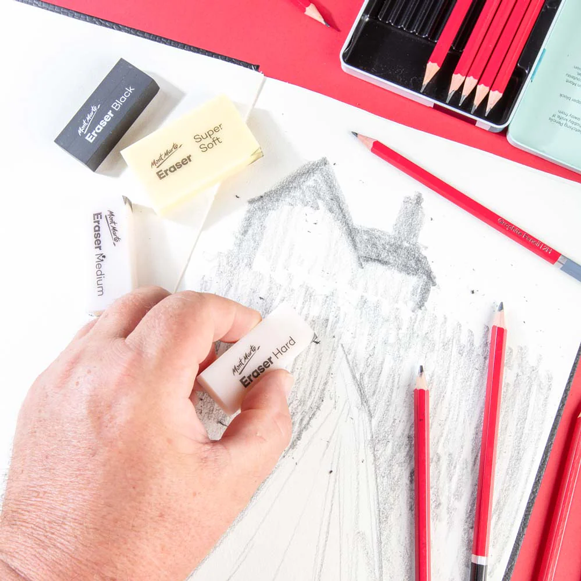 Set 4 Gomas De Borrar Artísticas Profesionales Mont Marte 3