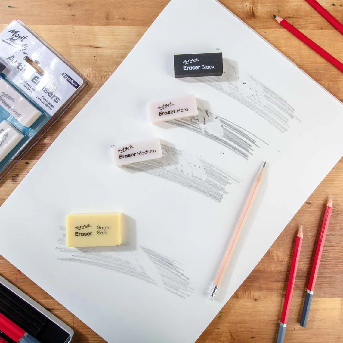 Set 4 Gomas De Borrar Artísticas Profesionales Mont Marte 5