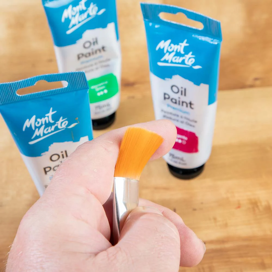 Set De 12 Pinceles Mixtos Paleta Y Redondos Mont Marte 2