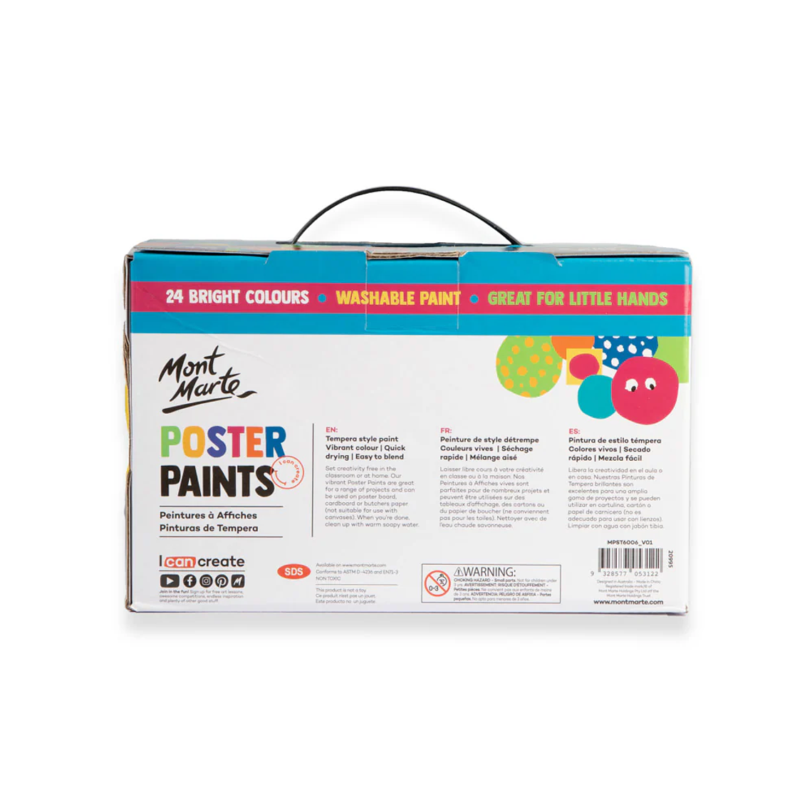 Set 24 Temperas Grandes 60 Ml Mont Marte Con Aplicador 3