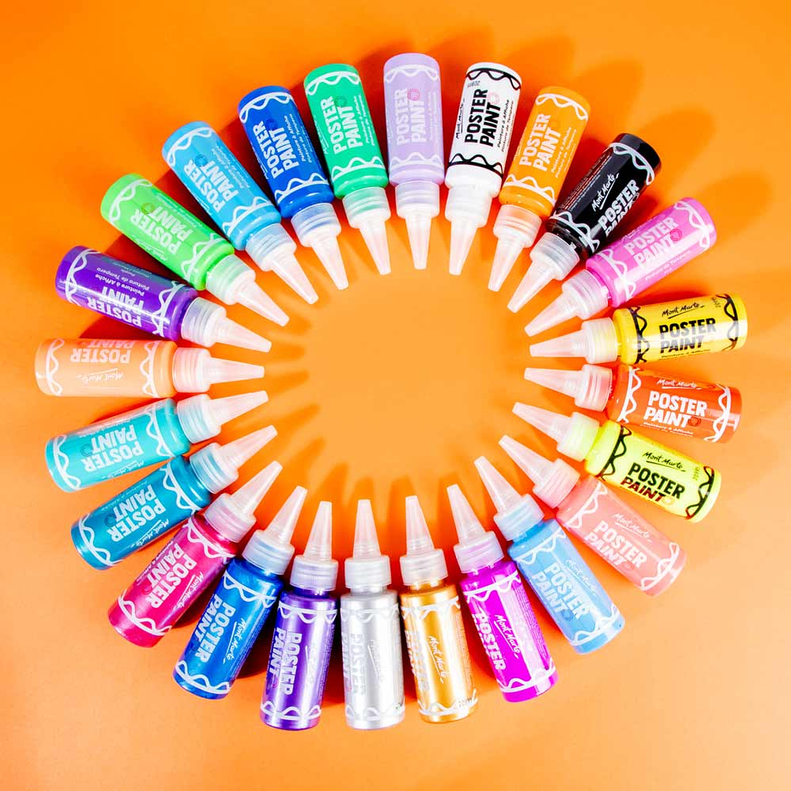Set 24 Temperas Grandes 60 Ml Mont Marte Con Aplicador 2