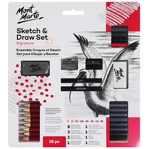 Set Para Dibujar Y Crear Bocetos O Croquis 18 Pcs Mont Marte