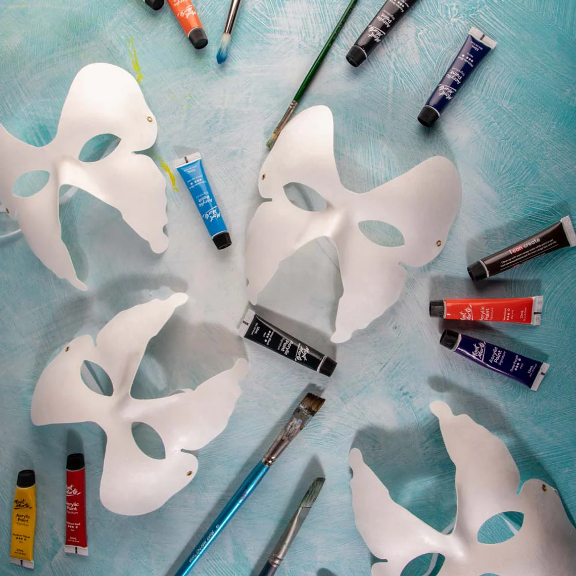 Set 4 Máscaras Fiesta Mariposa Para Pintar Mont Marte 7