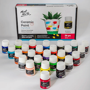 Set de 26 Pinturas Para Cerámica y Porcelana 20ml Mont Marte