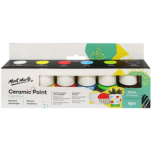 Set Pintura Cerámica Colores Primarios Mont Marte 6 Un 20 Ml