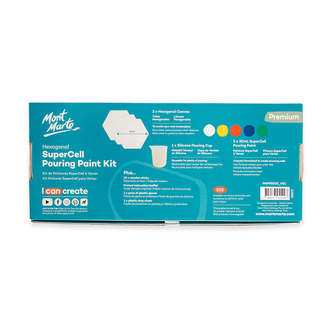 Set Inicial Pintura Acrílica Pouring 23 Pcs Mont Marte 3