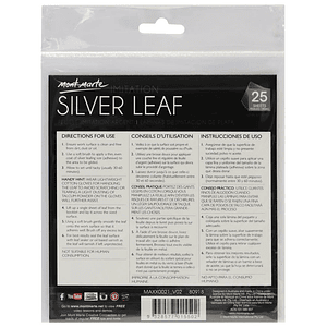 Pack 25 Hojas Pan De Oro - Plata 14x14 Cm Mont Marte