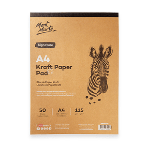 Block Dibujo Papel Kraft A4 Oficio 50 Hojas 115g Mont Marte