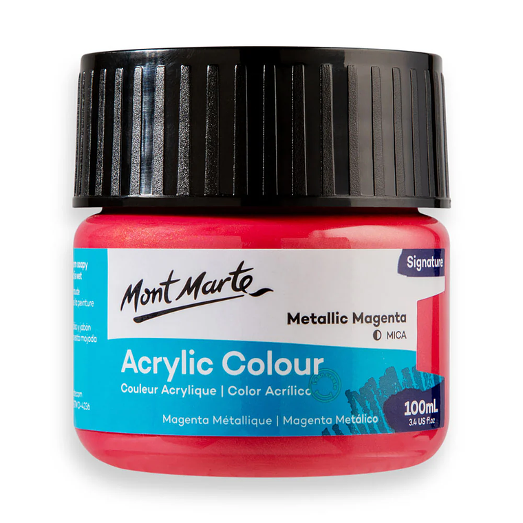 Pinturas Acrílicas Metalizadas Mont Marte 100 Ml Pote colores 11