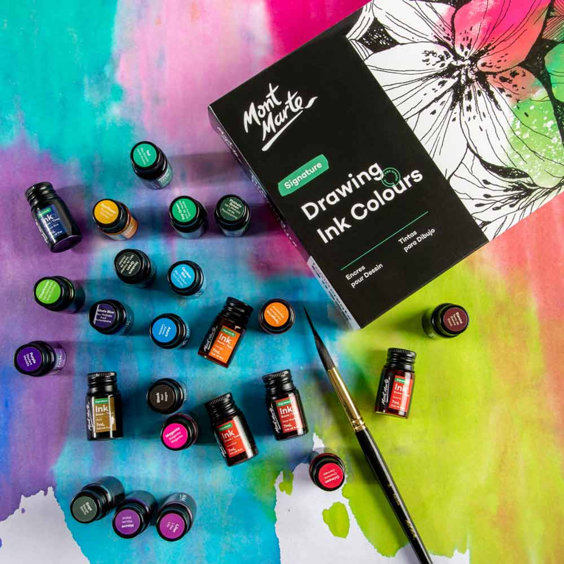 Set de 24 Tintas Para Dibujo o Caligrafía Mont Marte x 7ml 6
