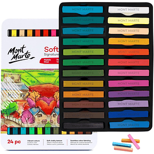 Lata 24 Pasteles Secos Suaves Para Pintar Mont Marte 