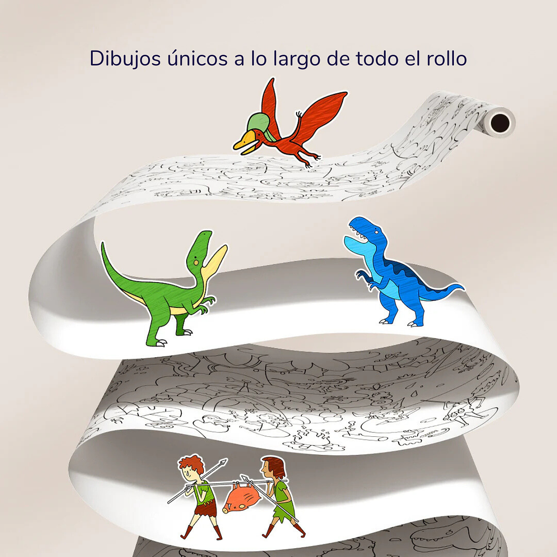 Rollo Adhesivo Para Pintar Dinosaurios Fantásticos 4