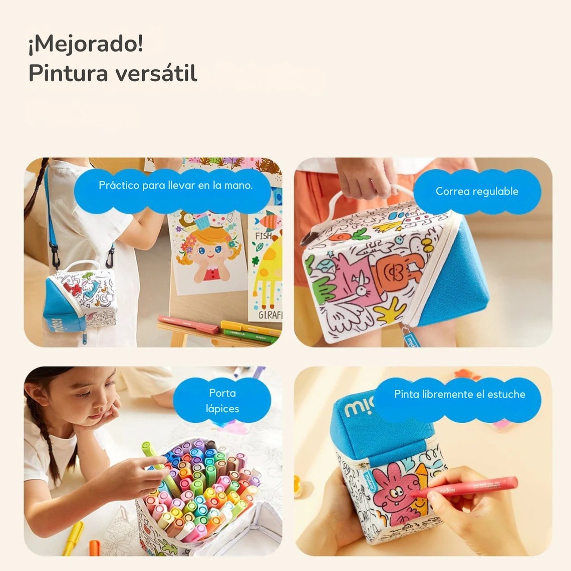 Rotuladores Acrílicos Mideer Punta Pincel Con Bolsa Personalizable Varios 3