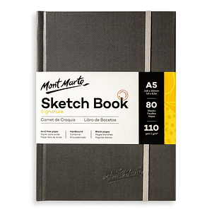 Cuaderno De Dibujo Tapa Dura Mont Marte Tamaño A5 80 Hojas