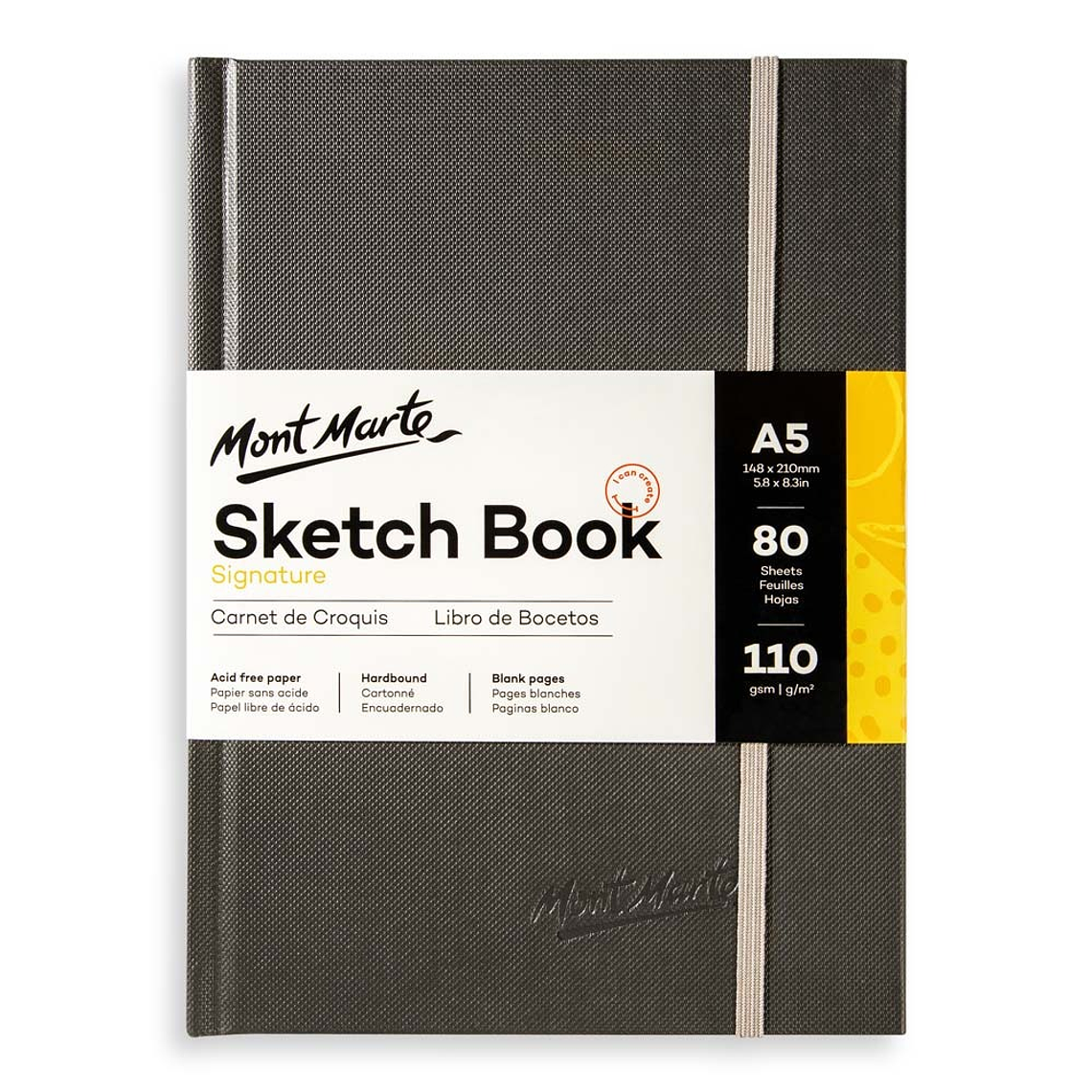 Cuaderno De Dibujo Tapa Dura Mont Marte Tamaño A5 80 Hojas 1