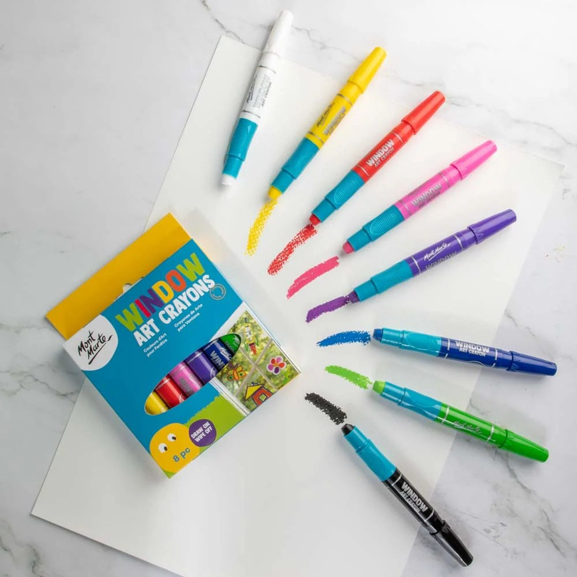 Pack 8 Crayones Lavables Para Dibujar En Ventanas Mont Marte 3