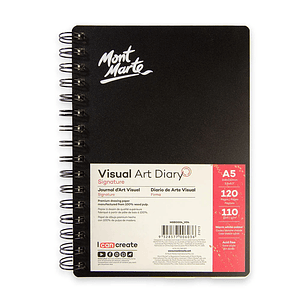 Cuaderno Dibujo Mont Marte A5 Diario Visual 60 Hojas Lisas Negro