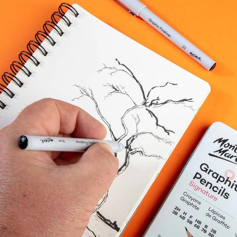 Cuaderno Dibujo Mont Marte A5 Diario Visual 60 Hojas Lisas Negro 2