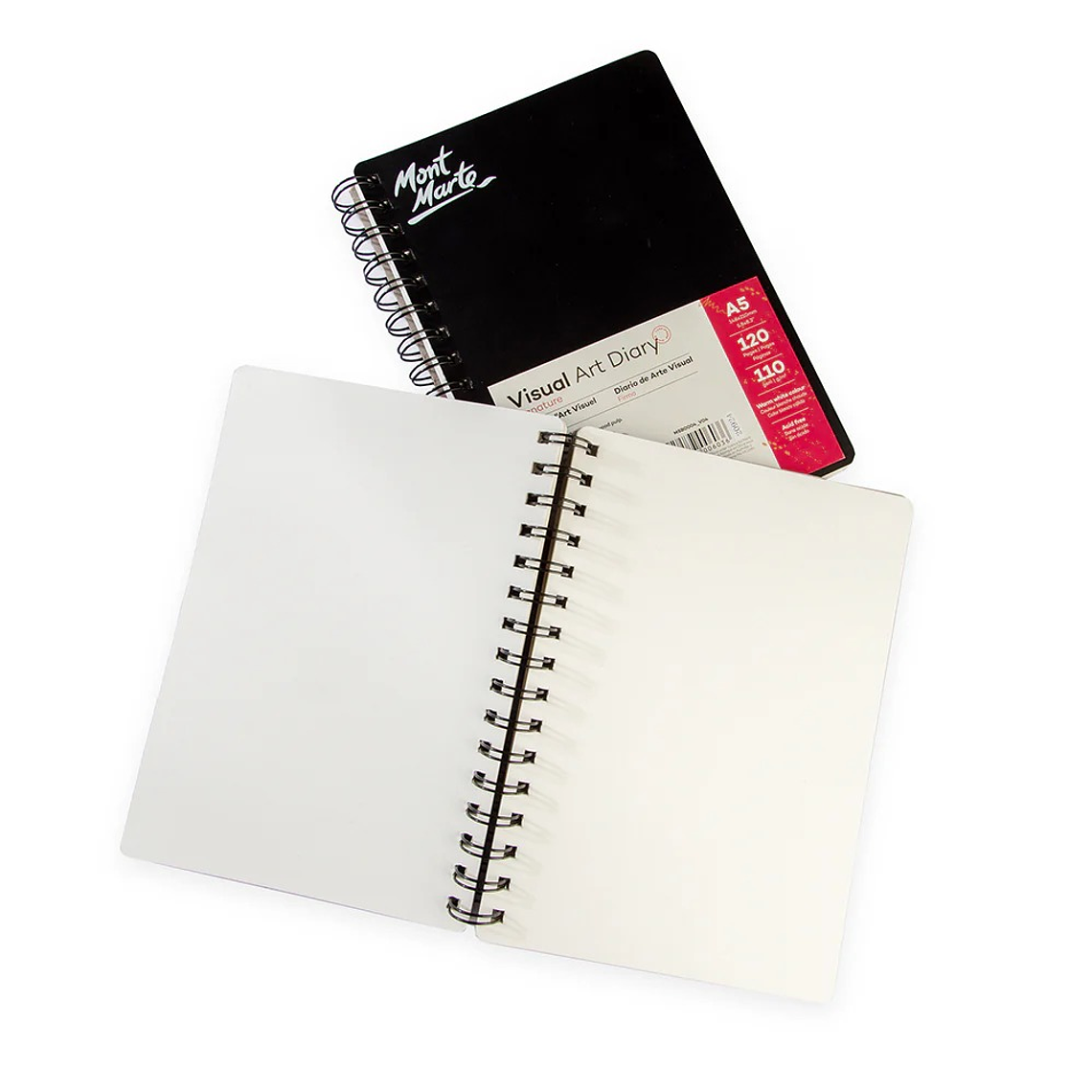 Cuaderno Dibujo Mont Marte A5 Diario Visual 60 Hojas Lisas Negro 3