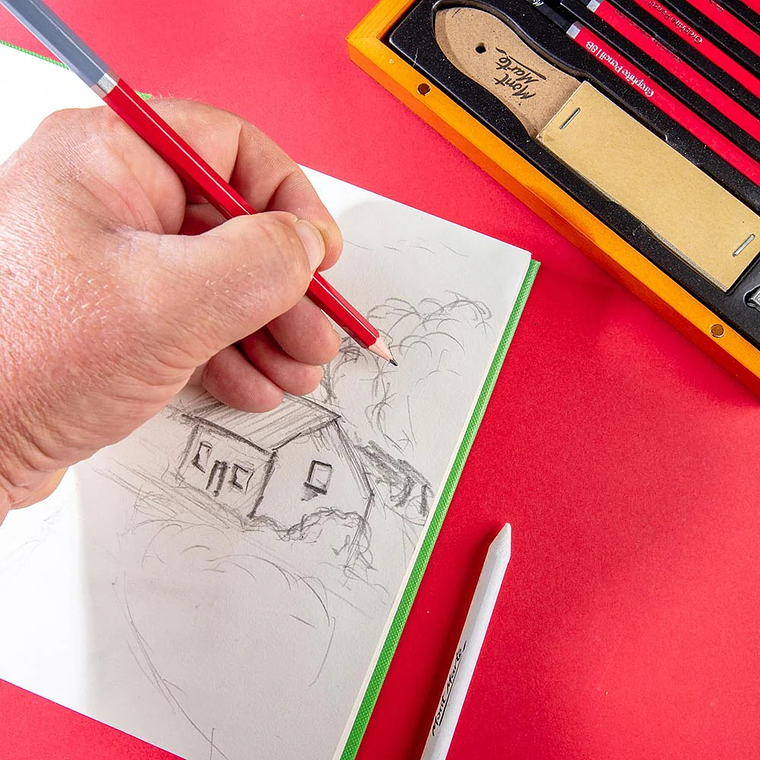 Set Para Dibujo y Bocetos Caja Madera Mont Marte 20 Pcs 4