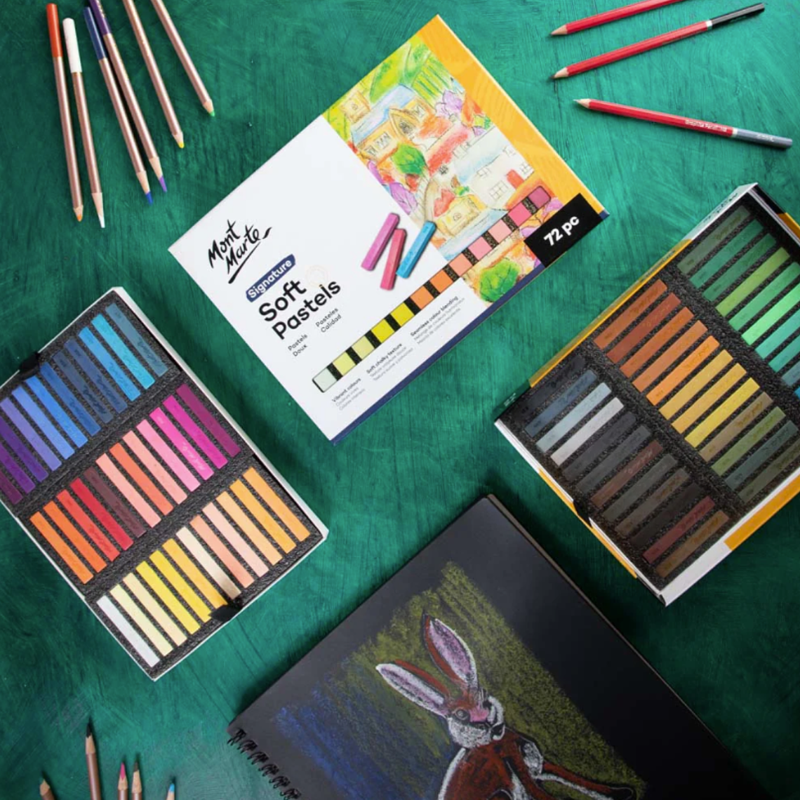 Caja 72 Pasteles Secos Suaves Para Pintar Mont Marte 6