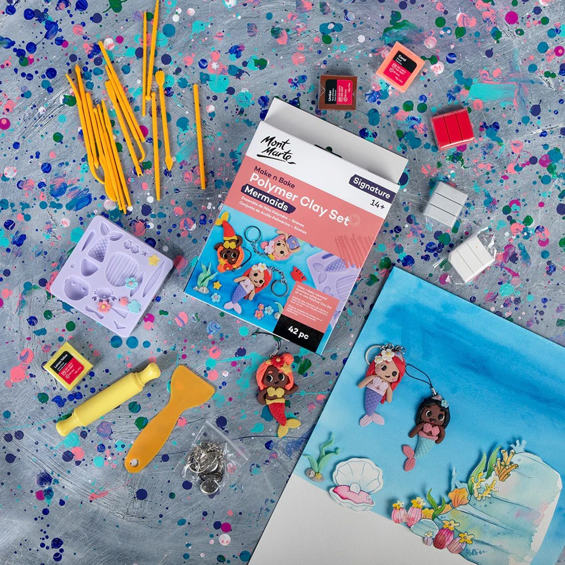 Set de Arcilla Polimérica 42pc Para Crear Sirenas Mont Marte 6