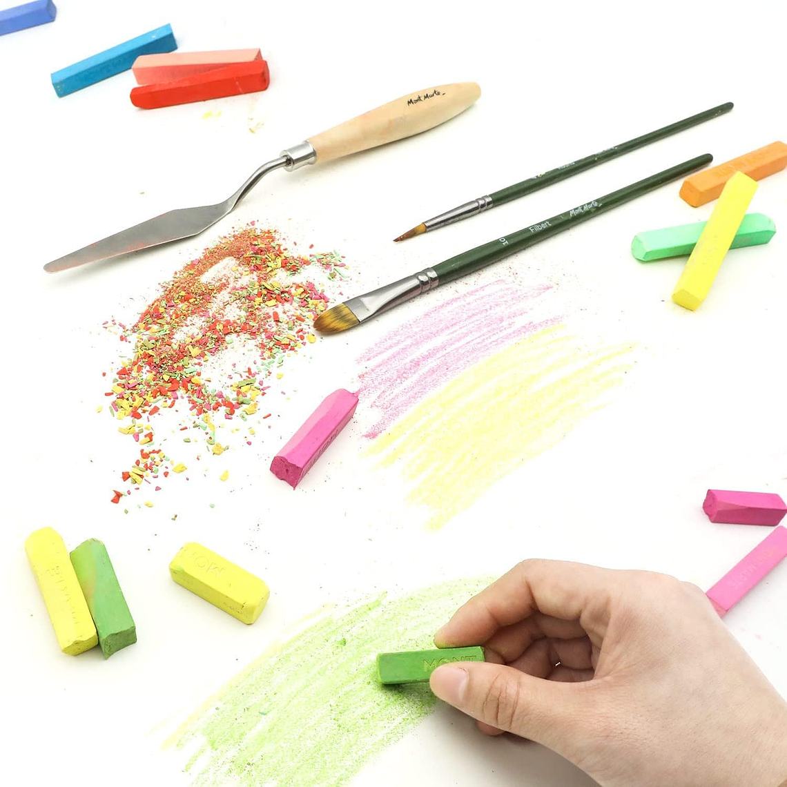 Lata 24 Pasteles Secos Suaves Para Pintar Mont Marte  5