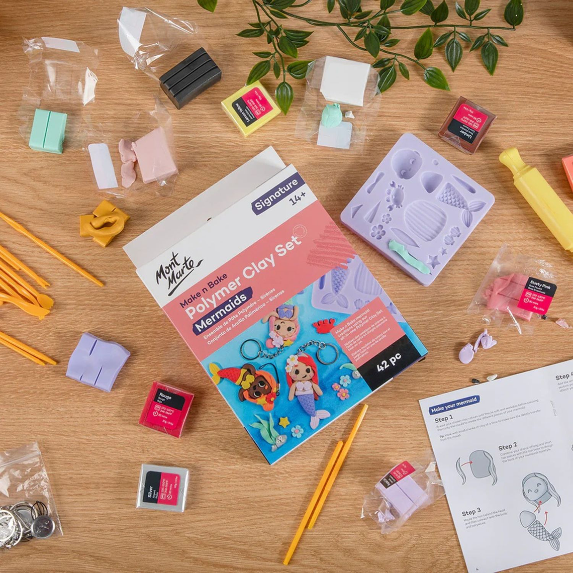 Set de Arcilla Polimérica 42pc Para Crear Sirenas Mont Marte 7