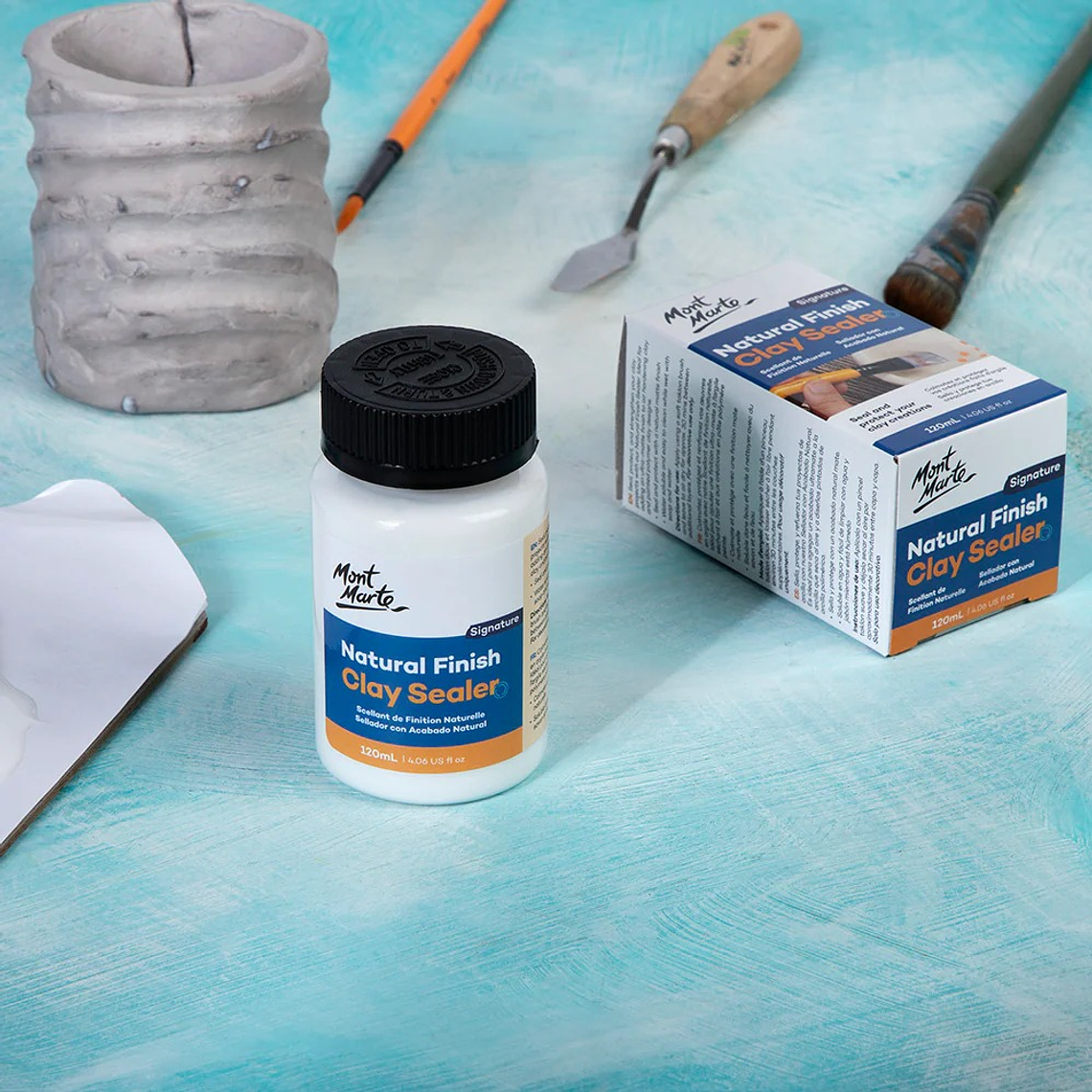 Barniz Sellador de Arcilla Acabado Natural Mont Marte 120 Ml 7
