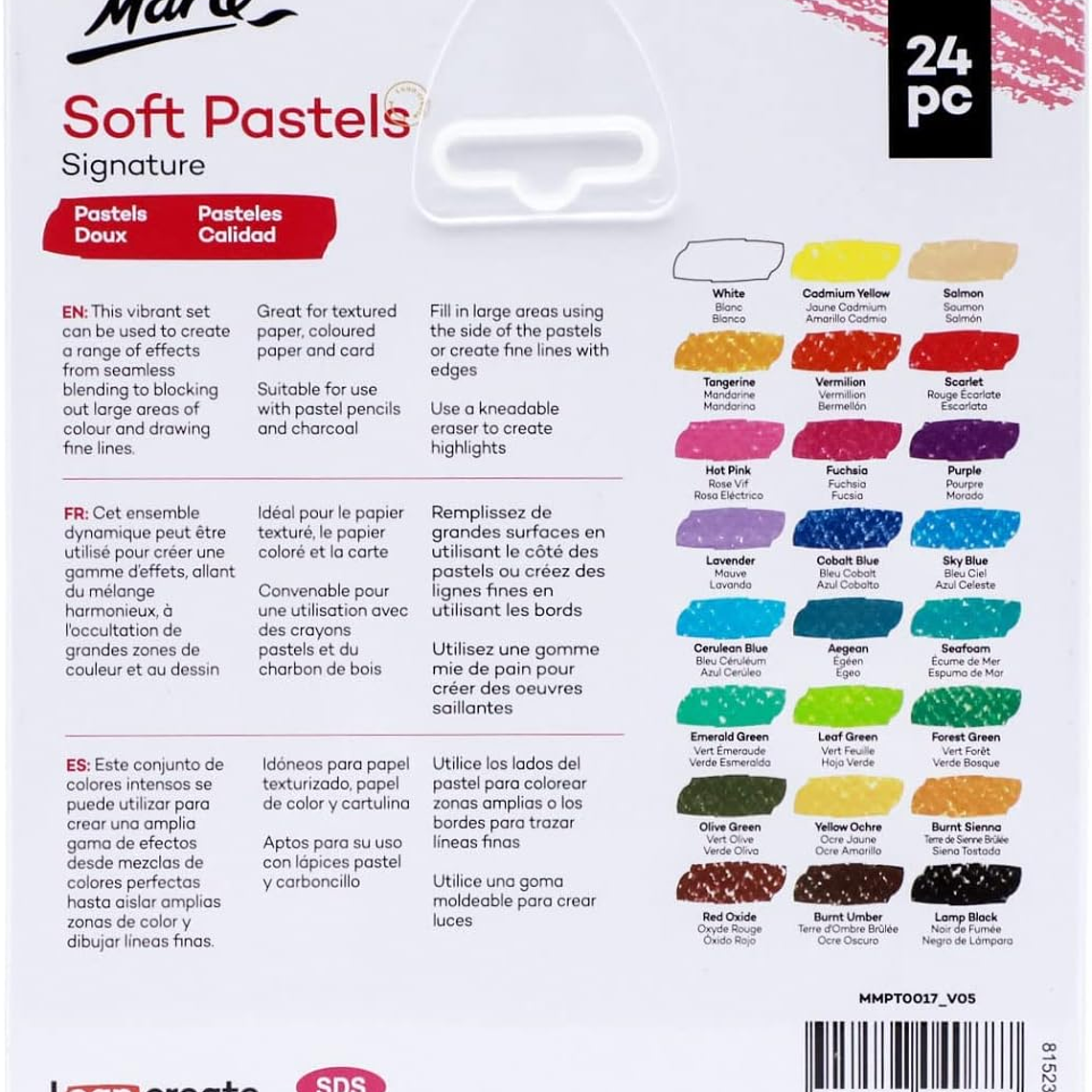 Lata 24 Pasteles Secos Suaves Para Pintar Mont Marte  6