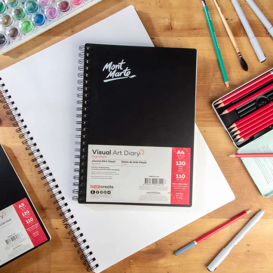 Cuaderno De Dibujo Mont Marte A4 60 Hojas Lisa Signature Negro 6