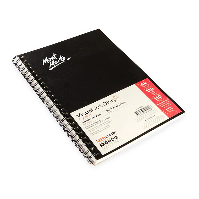 Cuaderno De Dibujo Mont Marte A4 60 Hojas Lisa Signature Negro 7