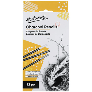 Set 12 Lápices Dibujo Carboncillo Charcoal Mont Marte
