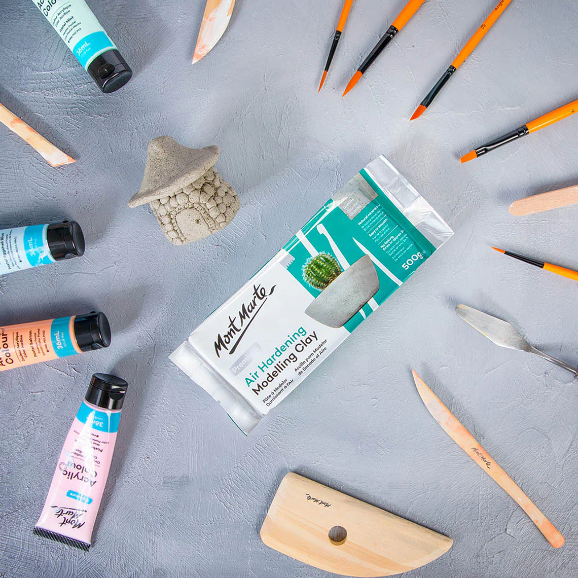 Arcilla Modelar Secado Aire Mont Marte 500g Color Granito Texturado 4