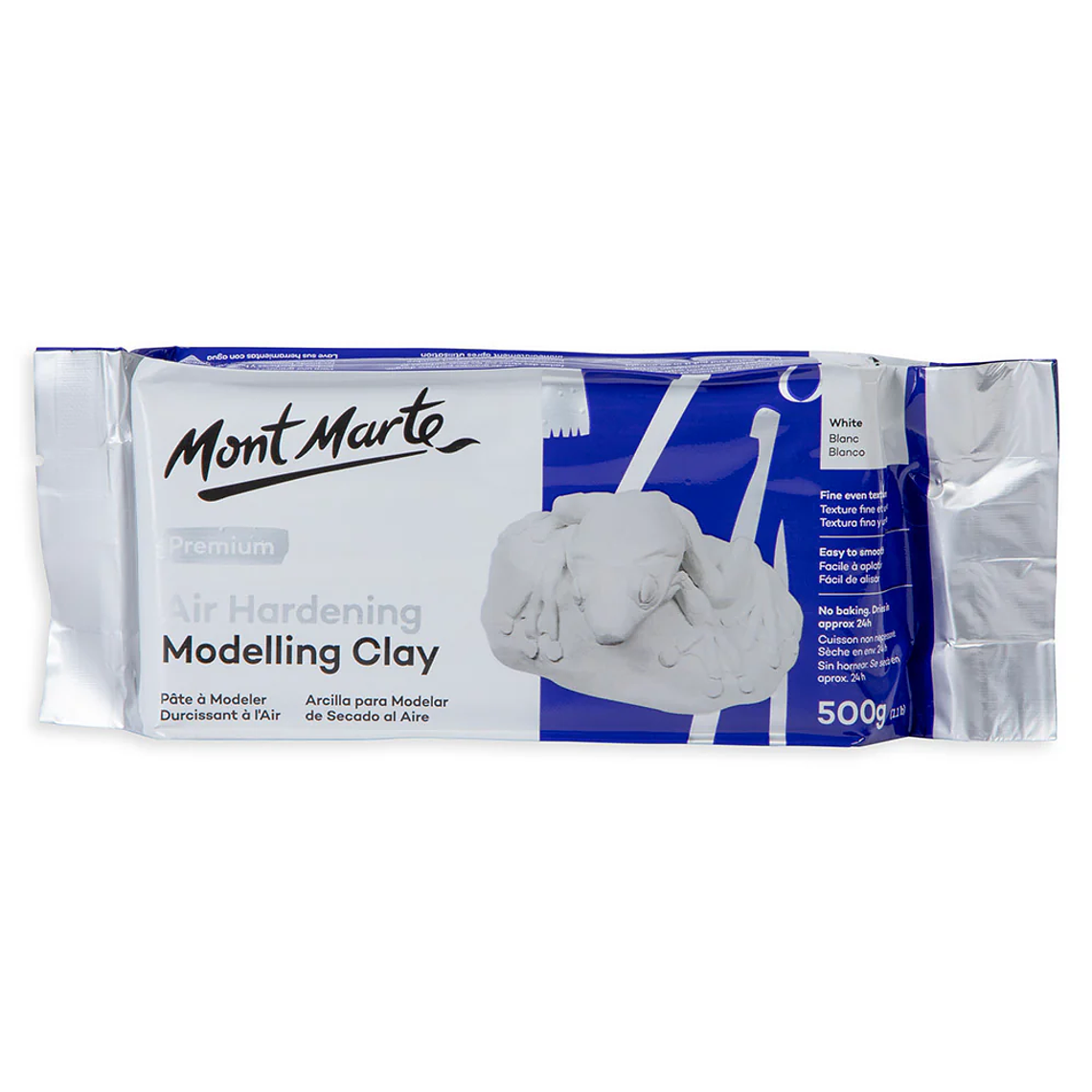 Arcilla Para Modelar Secado Al Aire Blanco 500 Gr Mont Marte 1