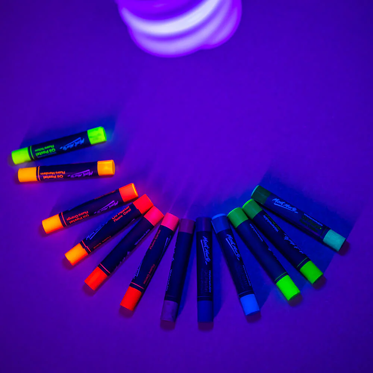 Pasteles Óleo 12 Colores Fluor Mont Marte 2